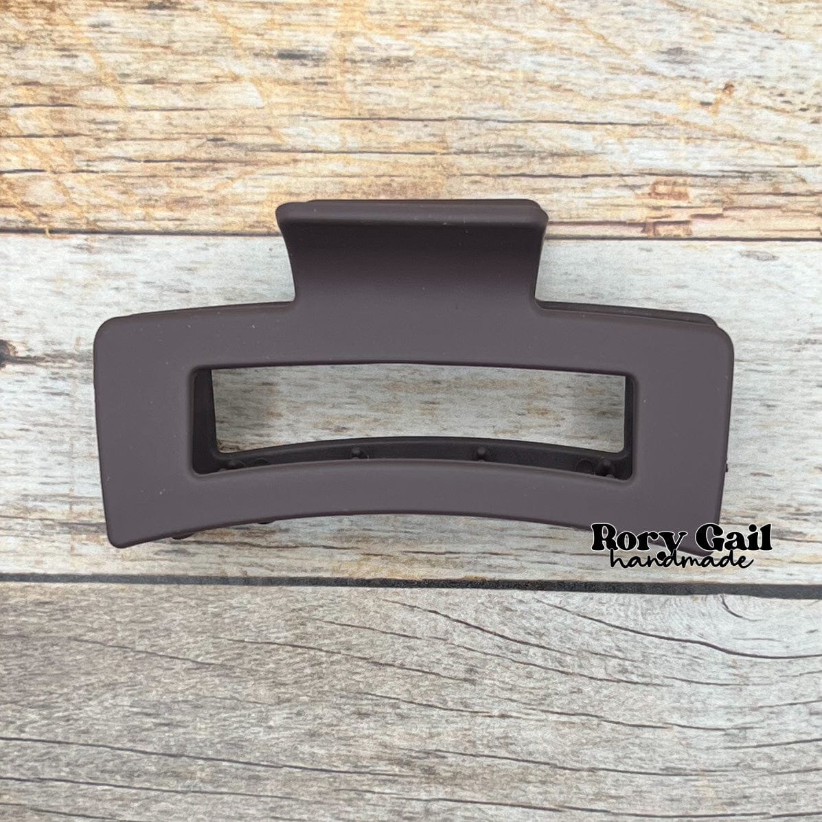 Rory Gail Handmade Brown Fall Rectangular Claw Clips