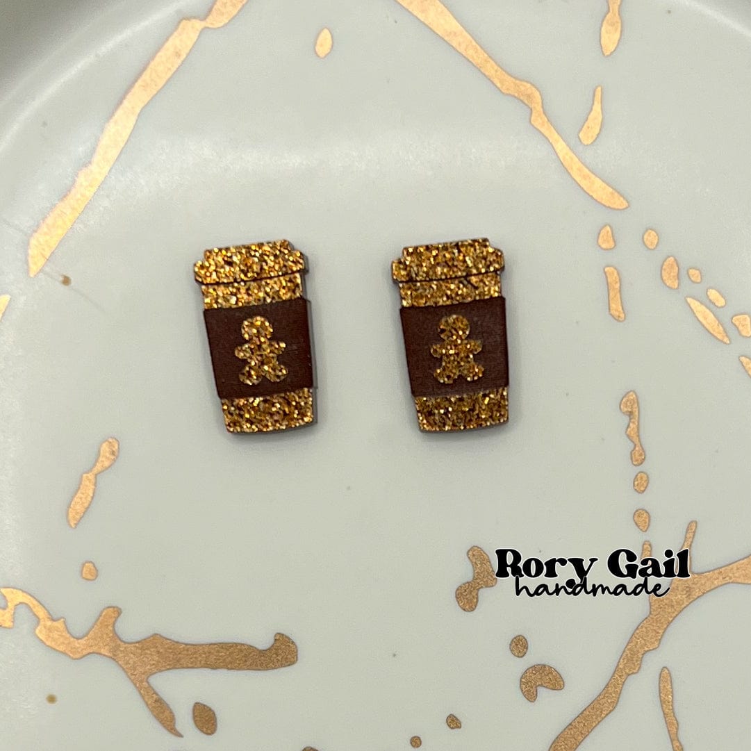 Rory Gail Handmade Earrings Gingerbread Latte Acrylic Stud Earrings