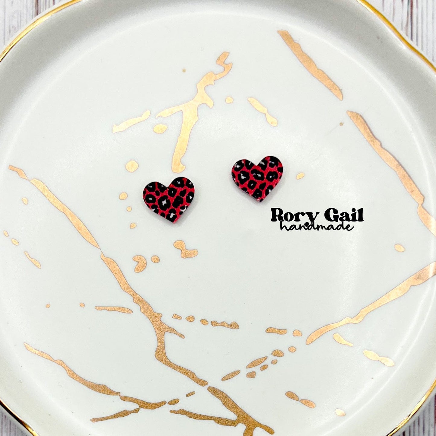 Rory Gail Handmade Earrings Pink Leopard Acrylic Stud Earrings