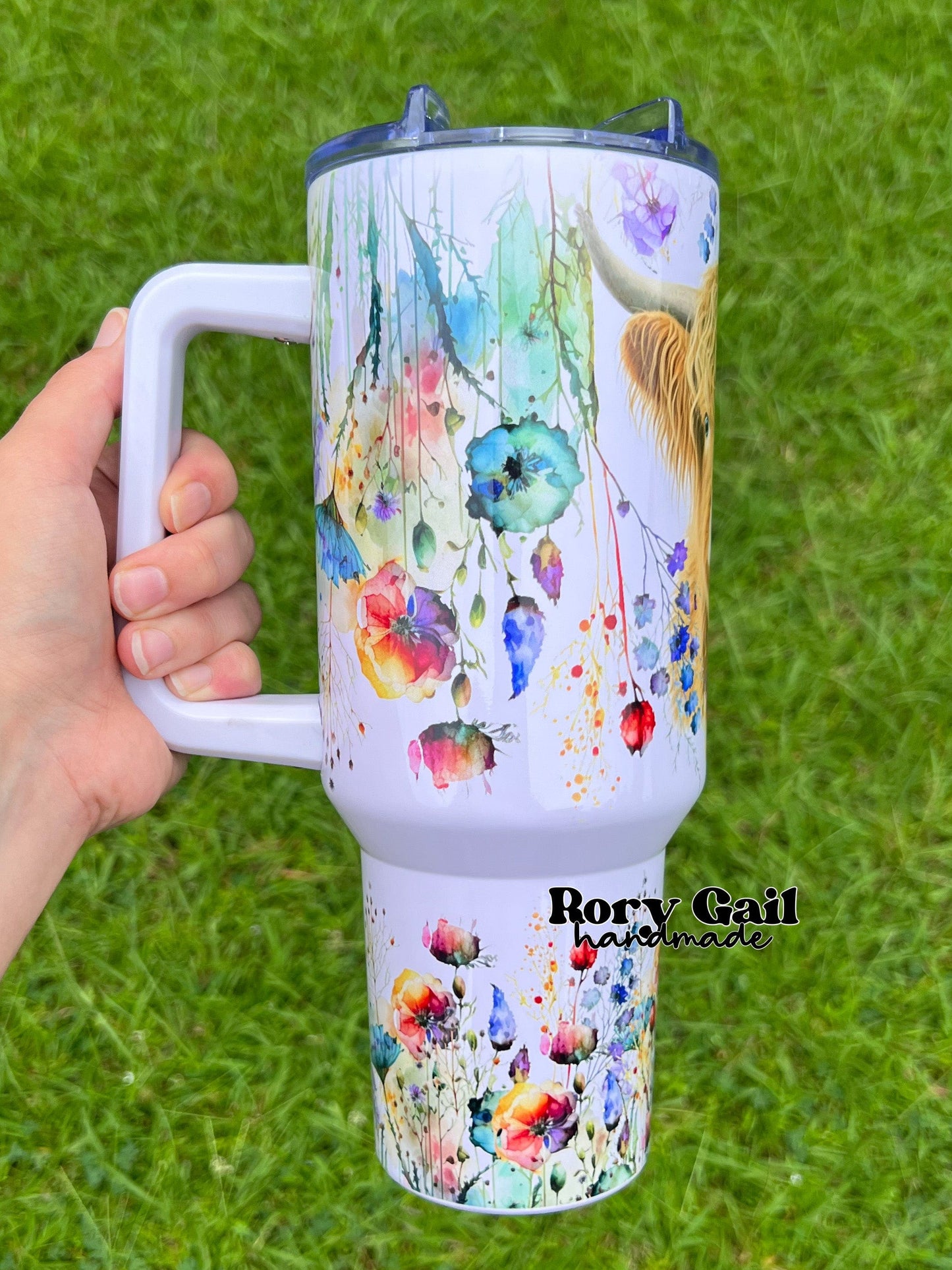 Rory Gail Handmade Highland Cow 40oz Quencher