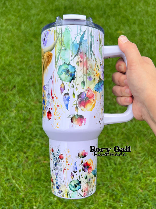 Rory Gail Handmade Highland Cow 40oz Quencher