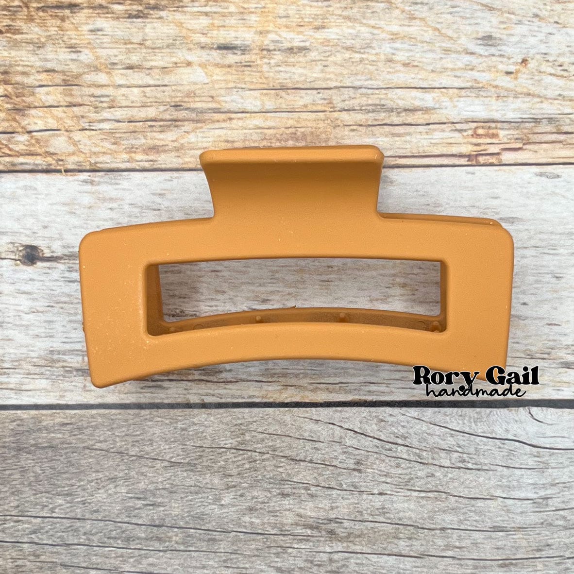 Rory Gail Handmade Light Orange Fall Rectangular Claw Clips