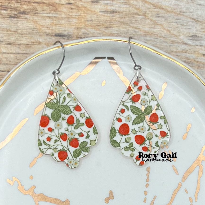 Rory Gail Handmade Strawberry Patch Acrylic Earrings