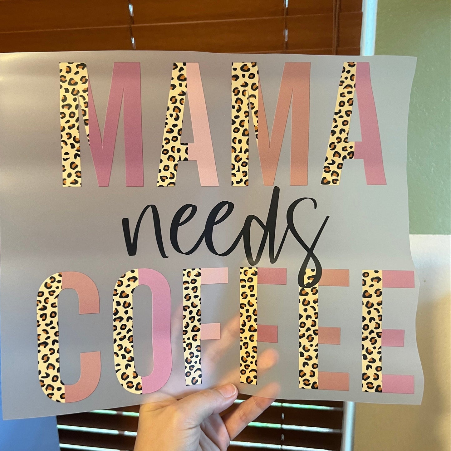 Rory Gail Handmade T-Shirt Leopard Mama Needs Coffee Adult Tee