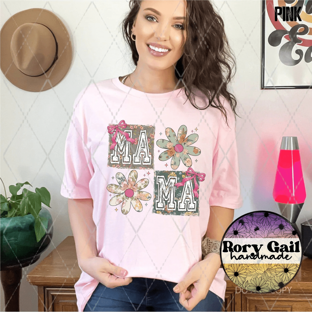 Rory Gail Handmade T-Shirt Mama Squares Adult Tee