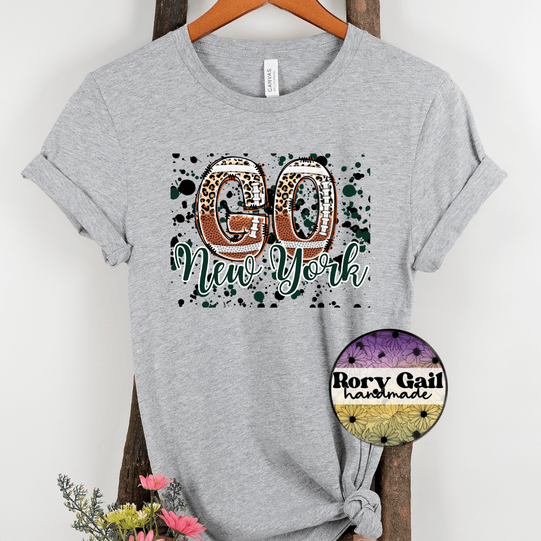 Rory Gail Handmade T-Shirt New York (Green) Football Cities Adult Tee