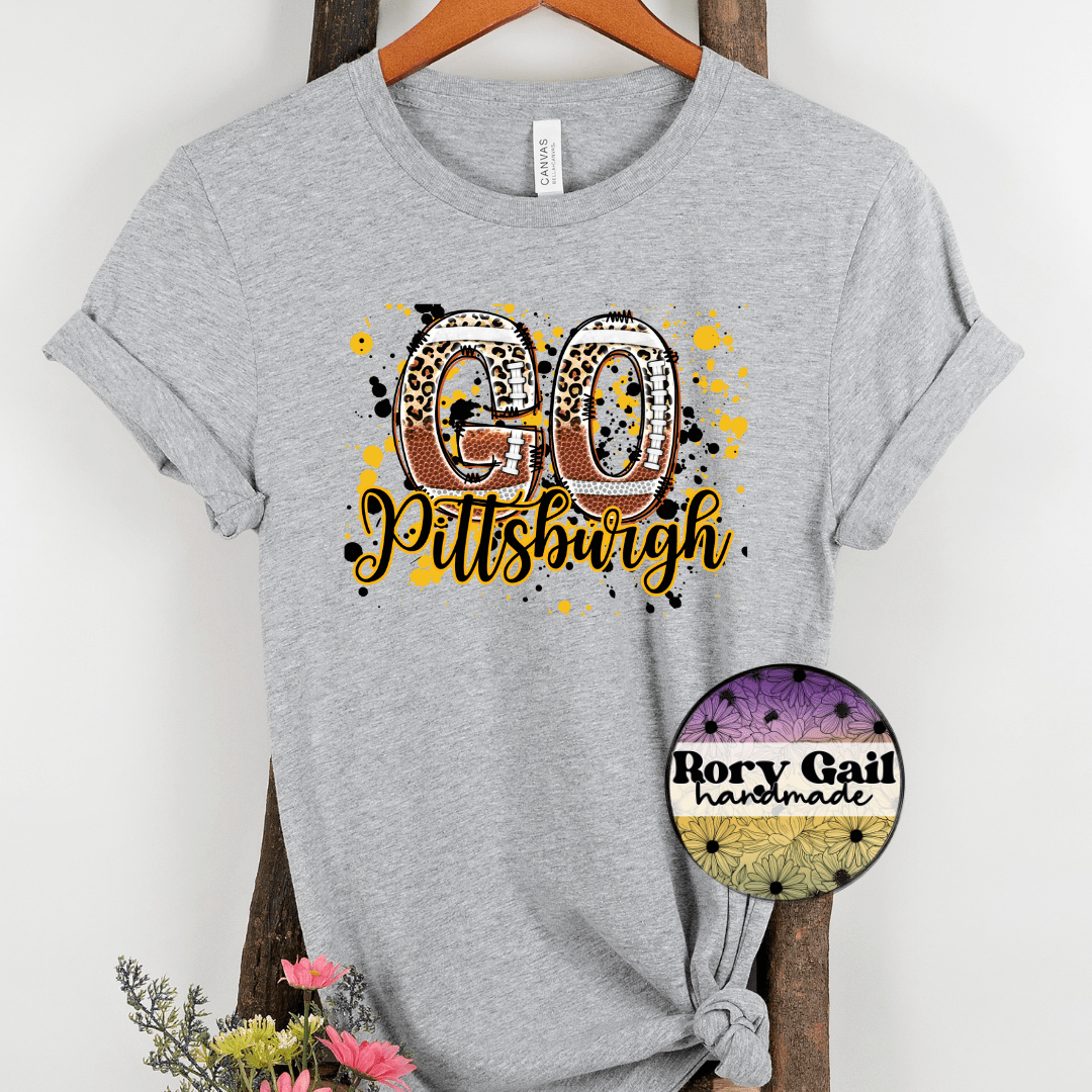 Rory Gail Handmade T-Shirt Pittsburgh Football Cities Adult Tee