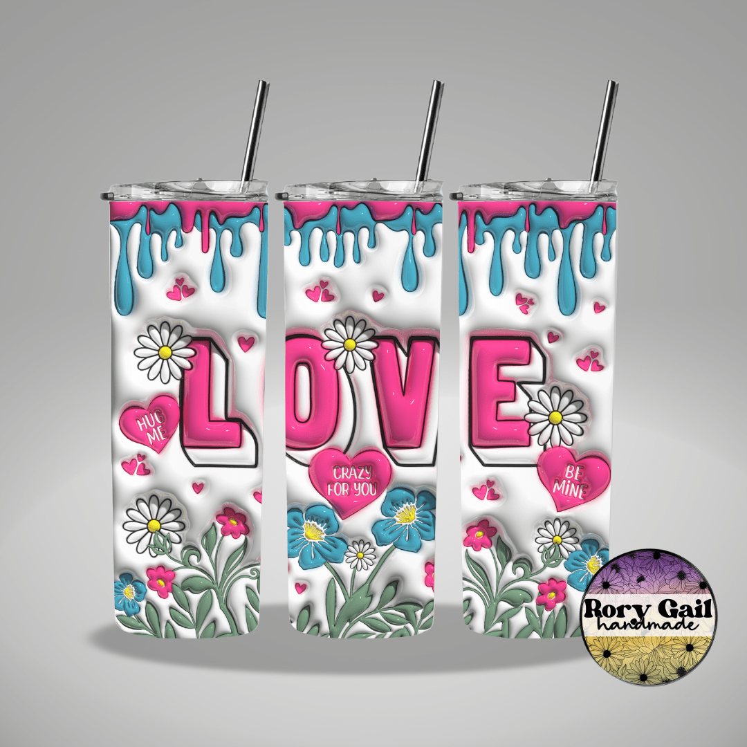 Rory Gail Handmade Tumblers 3D Inflated Love 20oz Tumbler