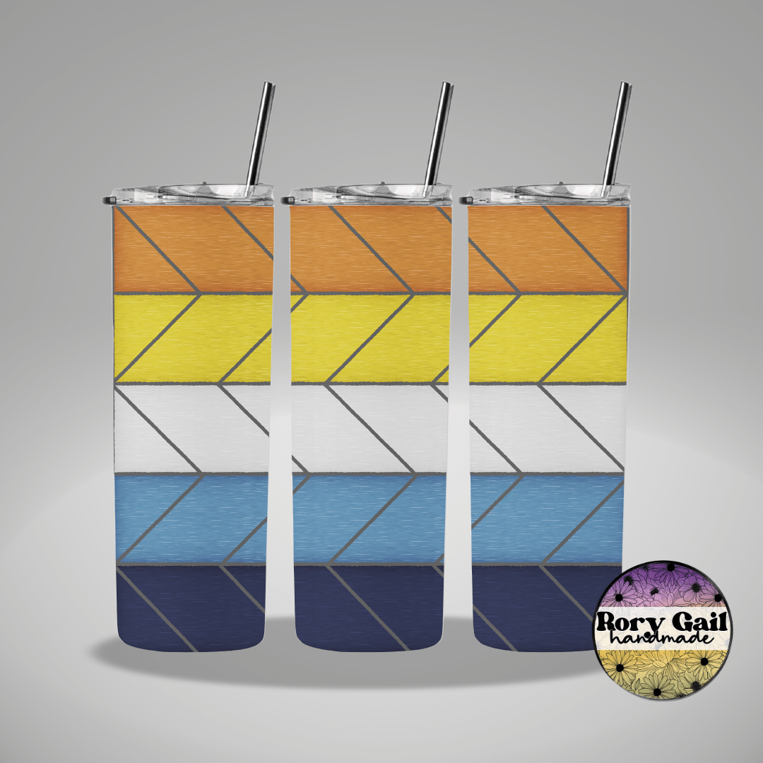 Rory Gail Handmade Tumblers AroAce Pride Flag Stained Glass Pride 20oz Tumblers