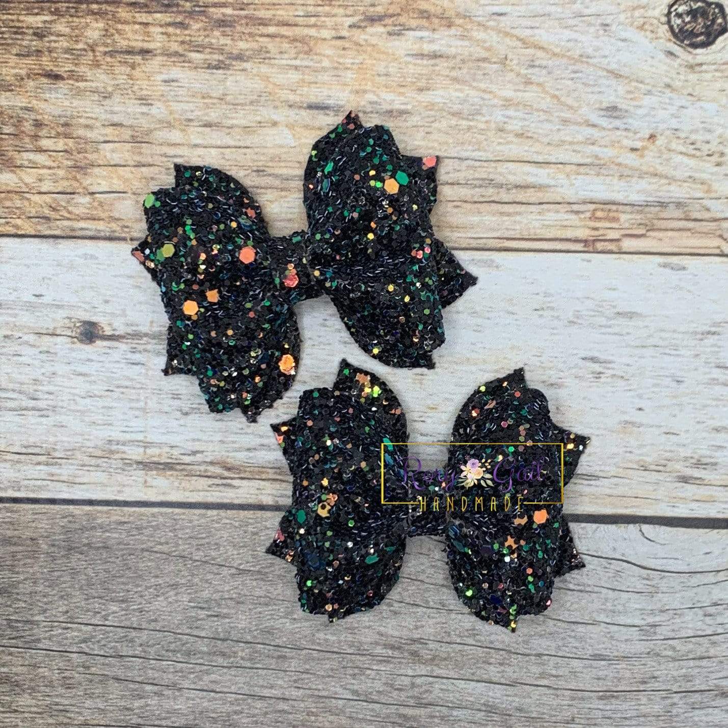 Rory Gail Handmade Bows 2 inch Piggies Earth Fall Glitter