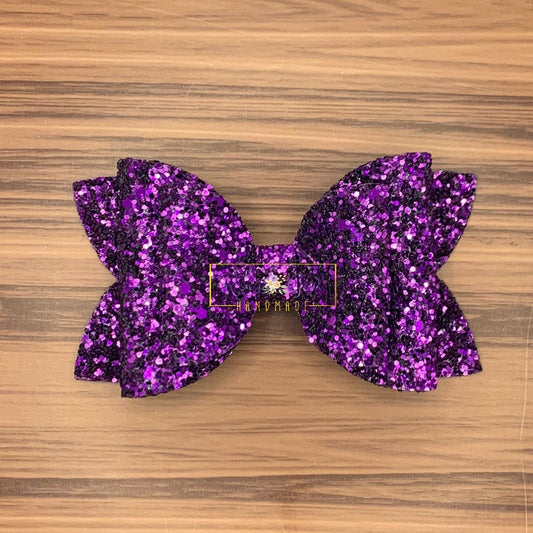 Rory Gail Handmade Bows 4 inch Purplicious Glitter