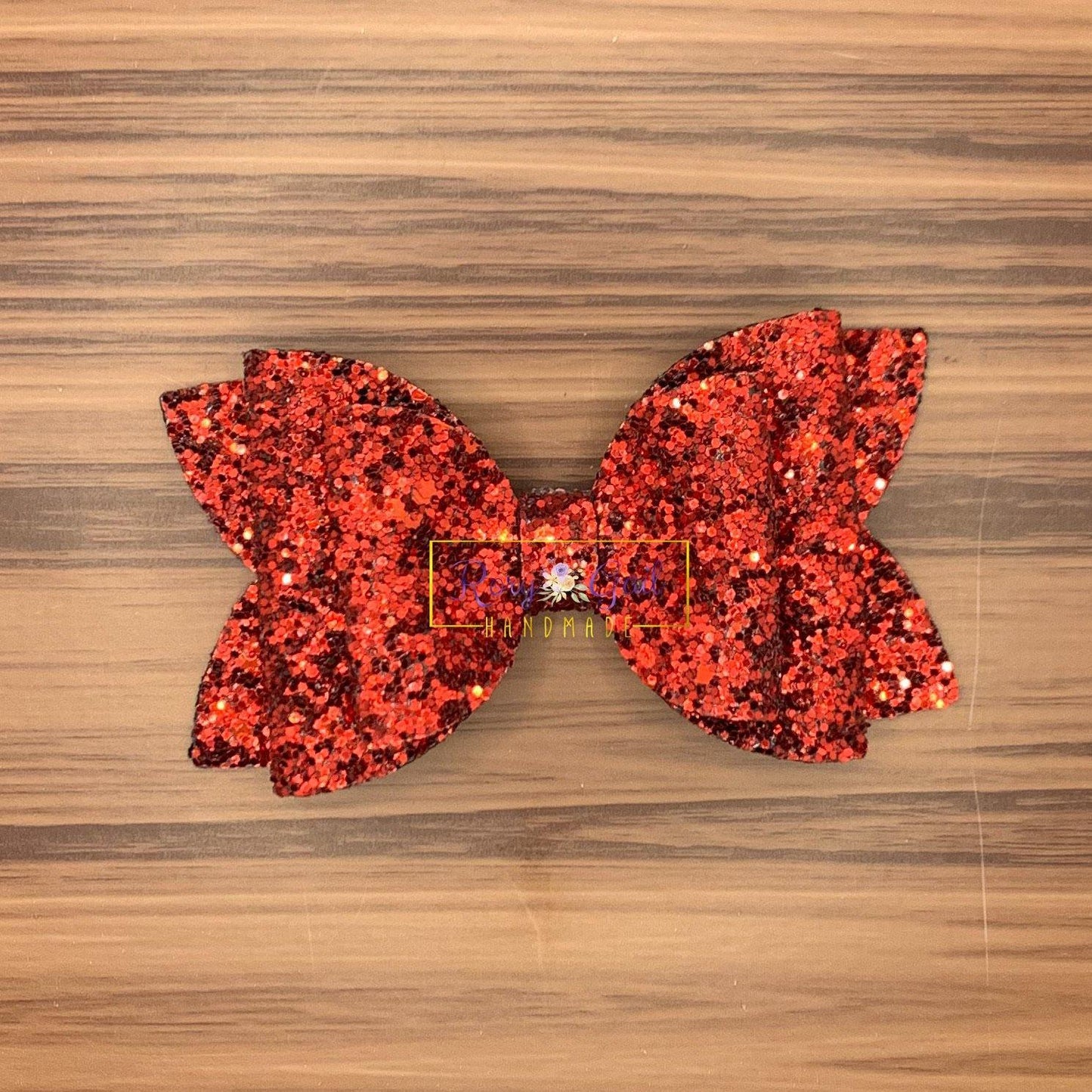 Rory Gail Handmade Bows 4 inch Wild Cherry Glitter