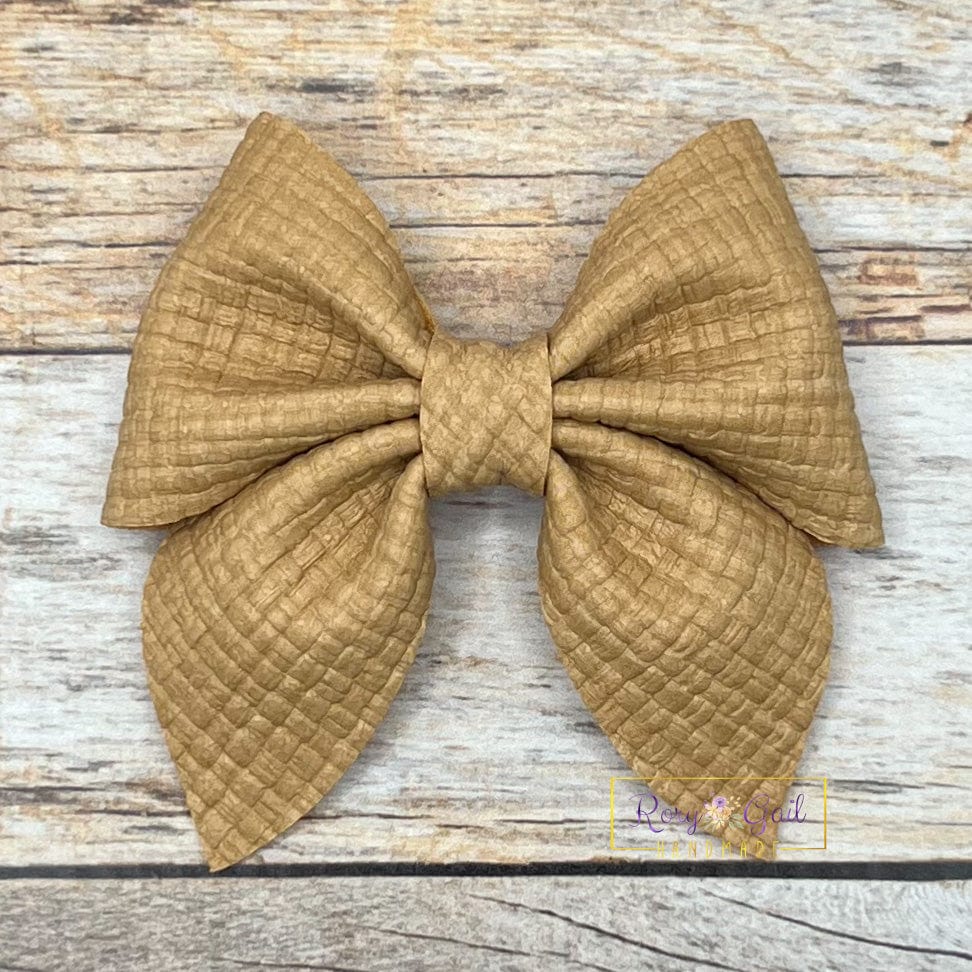 Rory Gail Handmade Bows Autumn Tan 3 inch Sailor Bow