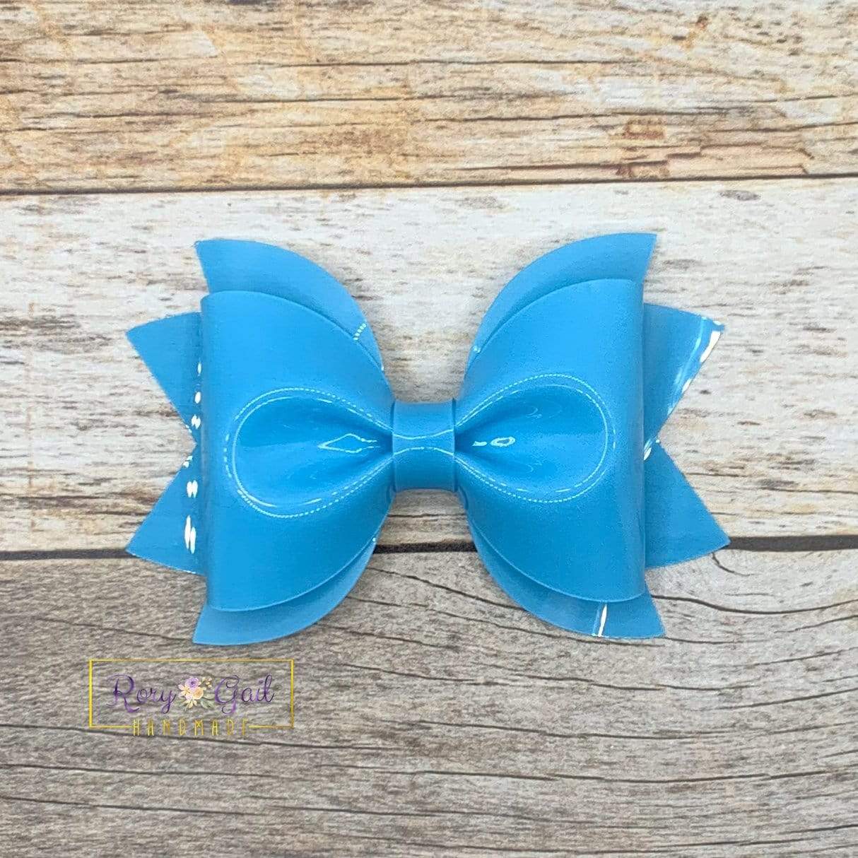 Rory Gail Handmade Bows Blue 3.5 inch Pinch Bow POOL