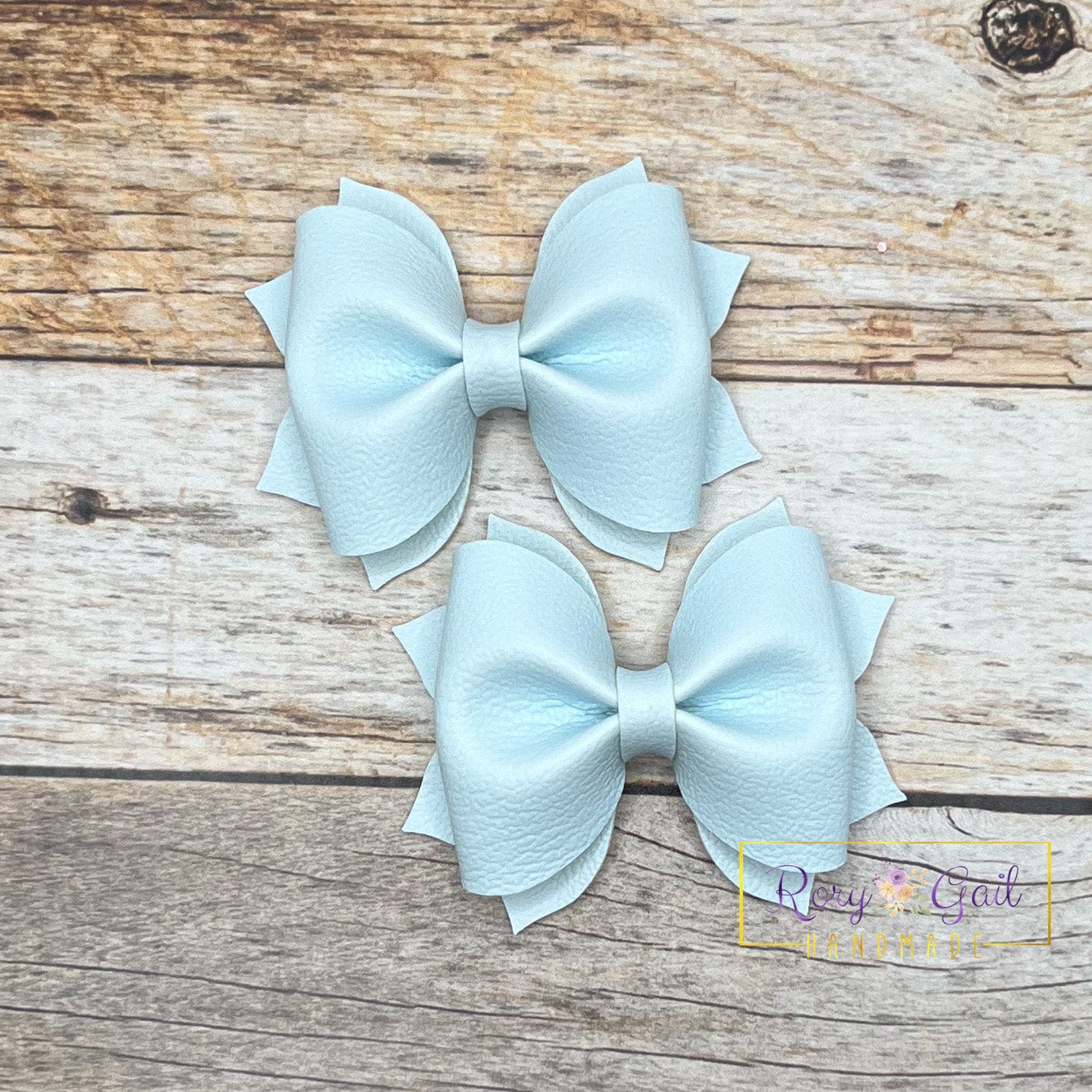 Rory Gail Handmade Bows Blue Whisper Pastel Solids 2.5 inch Pinch Piggies