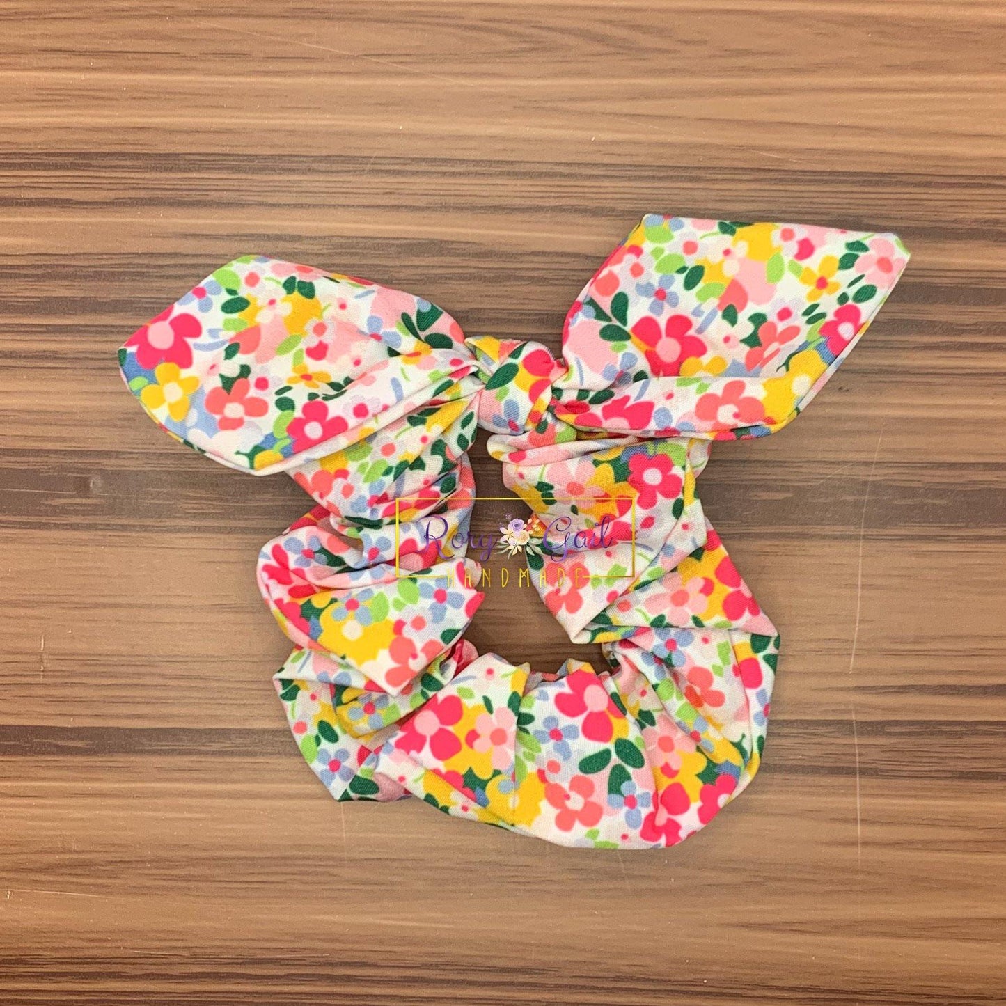 Rory Gail Handmade Bows Bright Daisies Knotted Bow Scrunchies