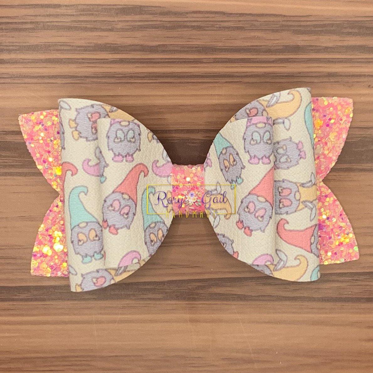 Rory Gail Handmade Bows Easter Gnomes 4 inch Double Diva Bow
