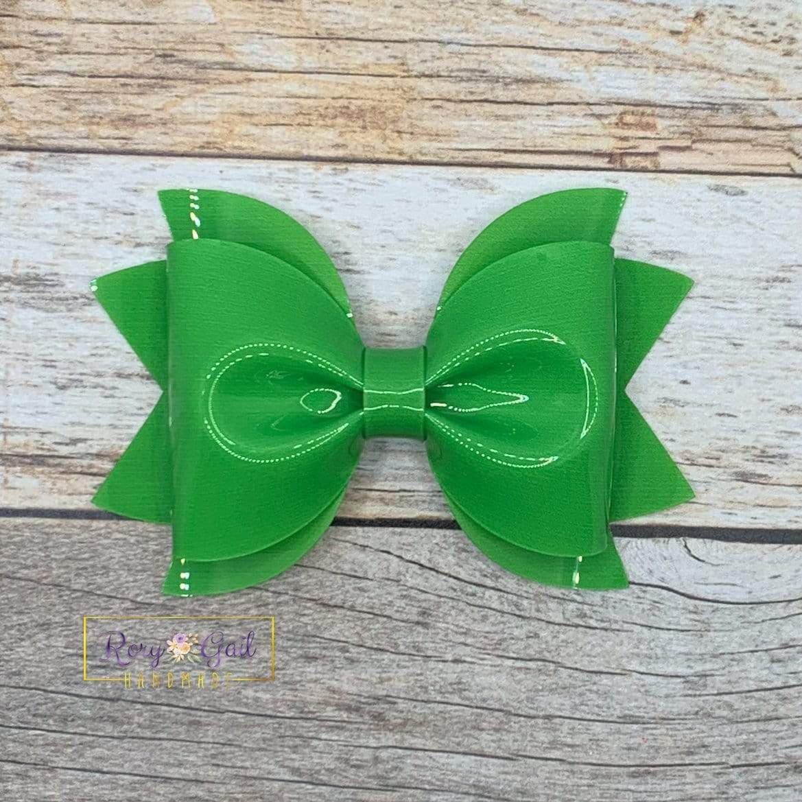 Rory Gail Handmade Bows Green 3.5 inch Pinch Bow POOL