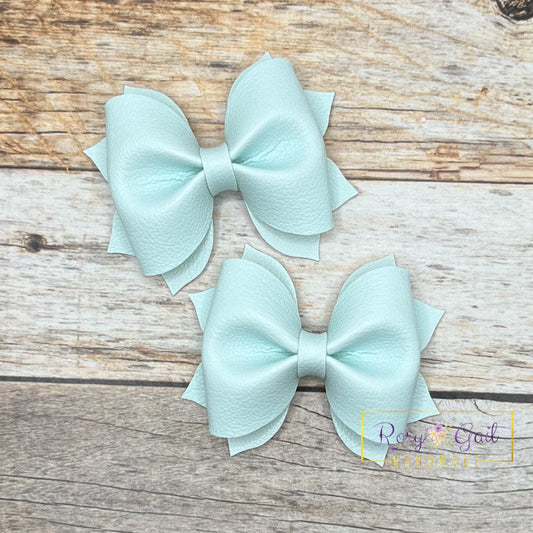 Rory Gail Handmade Bows Green Whisper Pastel Solids 2.5 inch Pinch Piggies