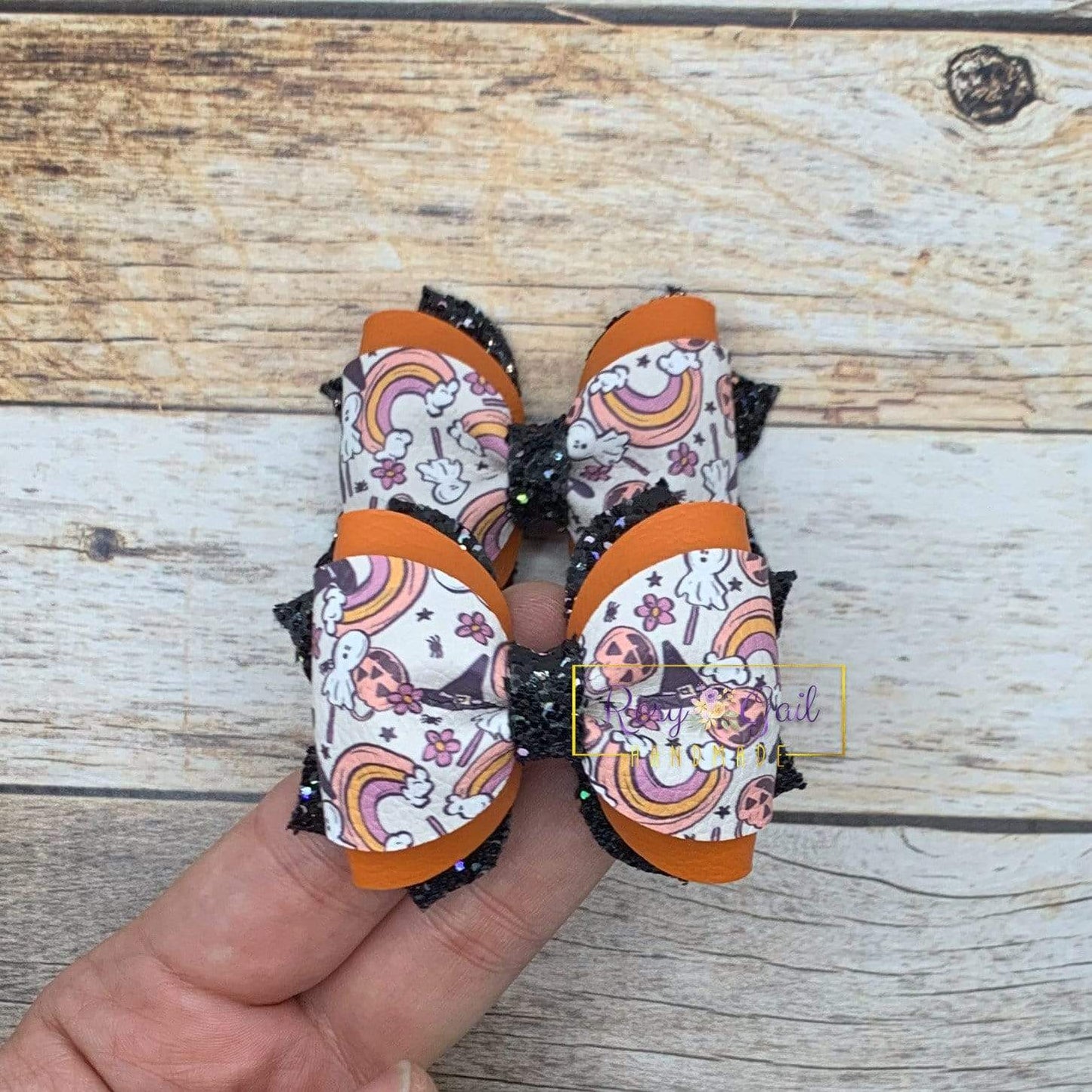Rory Gail Handmade Bows Halloween Night 2.5 inch Phoebe Piggies