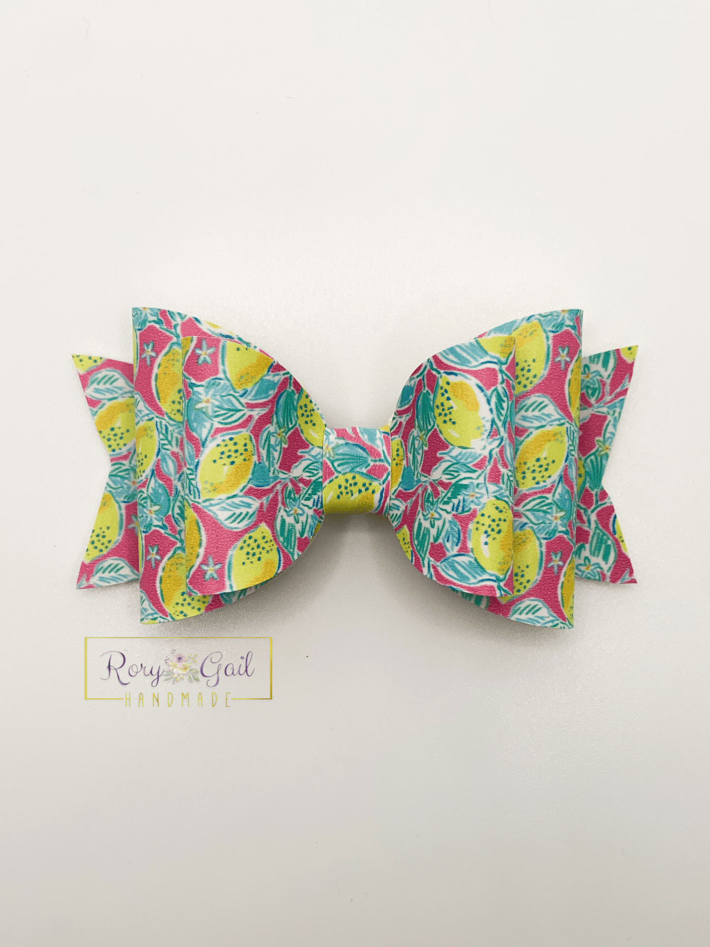 Rory Gail Handmade Bows Lemon Squeeze 4” Isla Bow