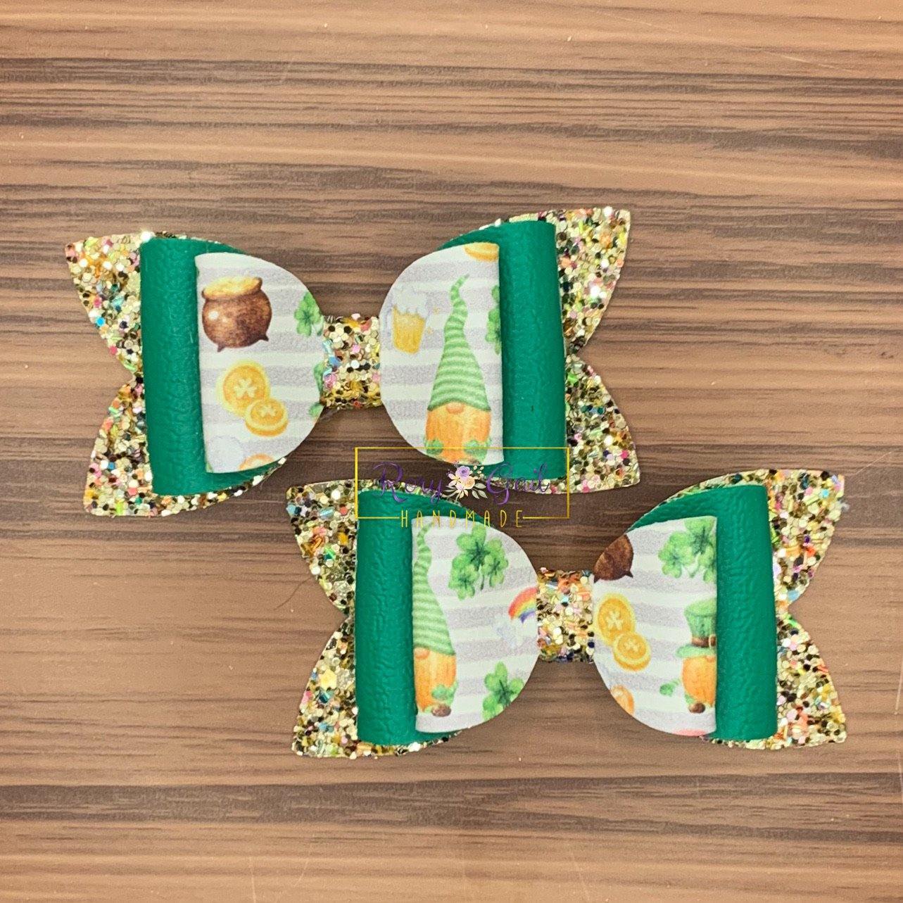 Rory Gail Handmade Bows Lucky Gnomies Double Diva 3 inch Piggies