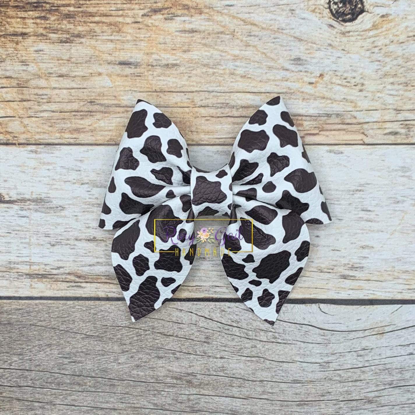 Rory Gail Handmade Bows Moo Print 3 inch Sailor Bow