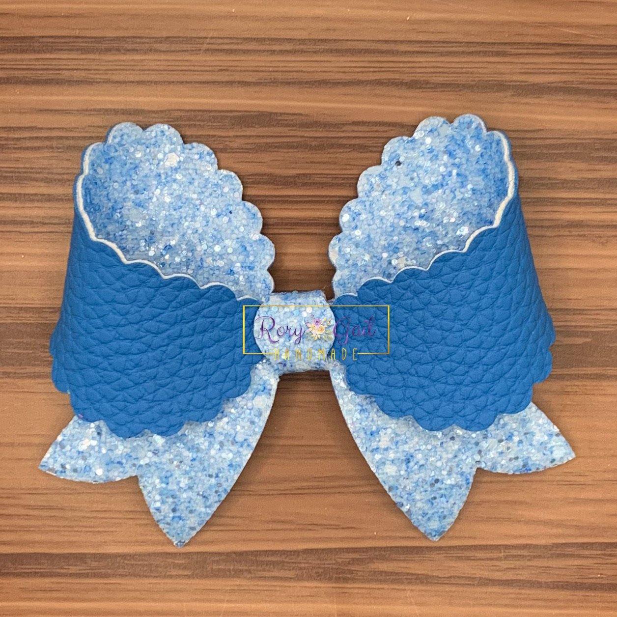 Rory Gail Handmade Bows Ocean Spring Solids 4 inch Fancy Scalloped Bow