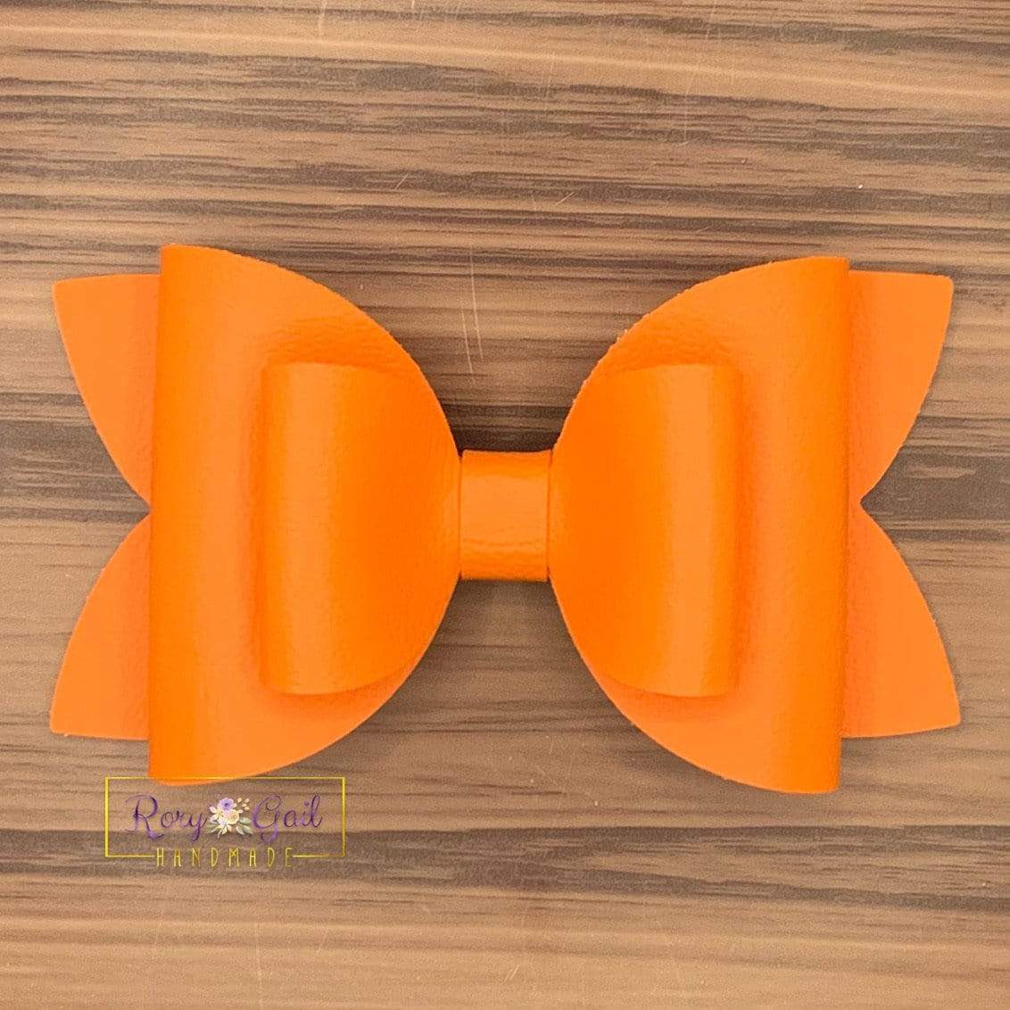Rory Gail Handmade Bows Orange 4 inch Double Diva Bow
