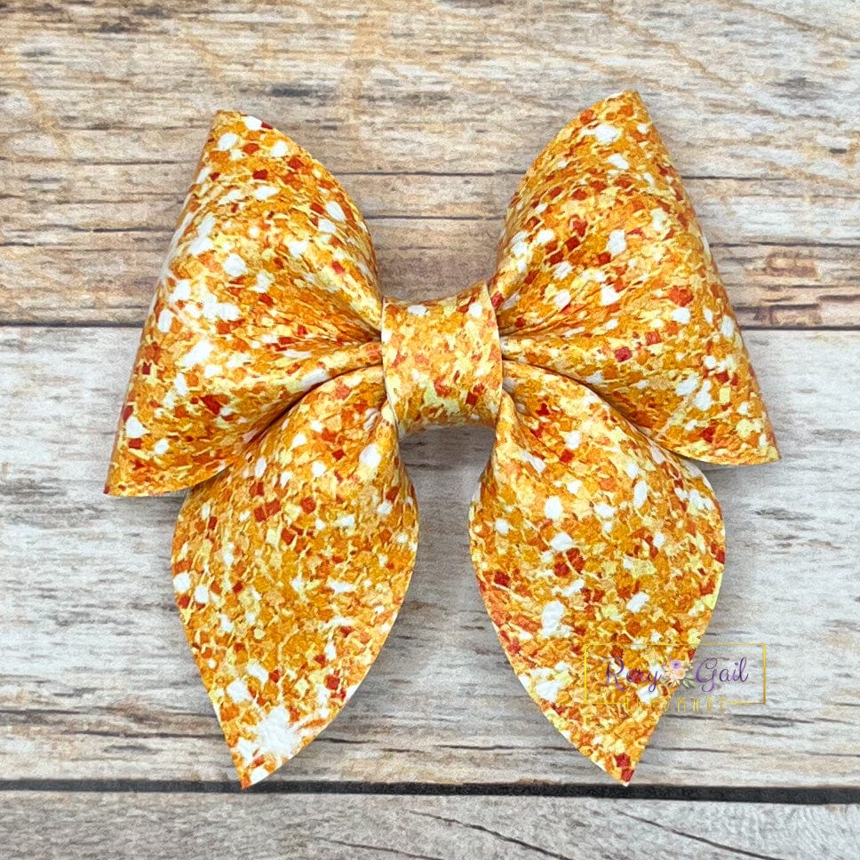 Rory Gail Handmade Bows Orange Summer Sparkle 3 inch Sailor Bow
