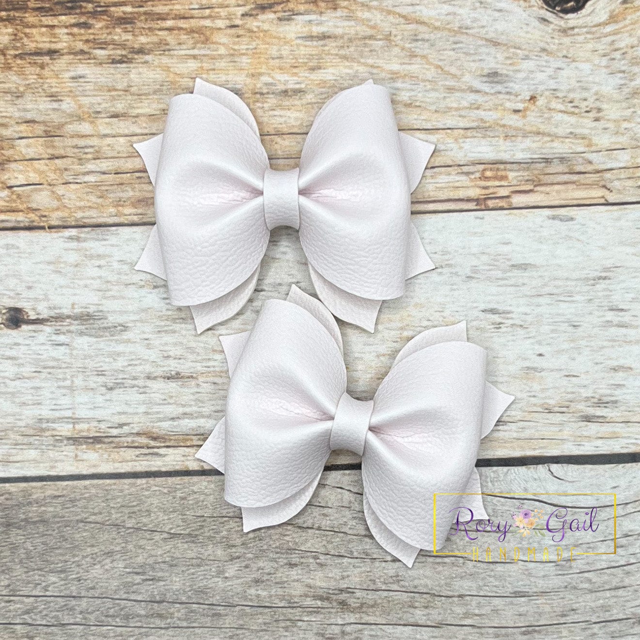 Rory Gail Handmade Bows Pink Whisper Pastel Solids 2.5 inch Pinch Piggies