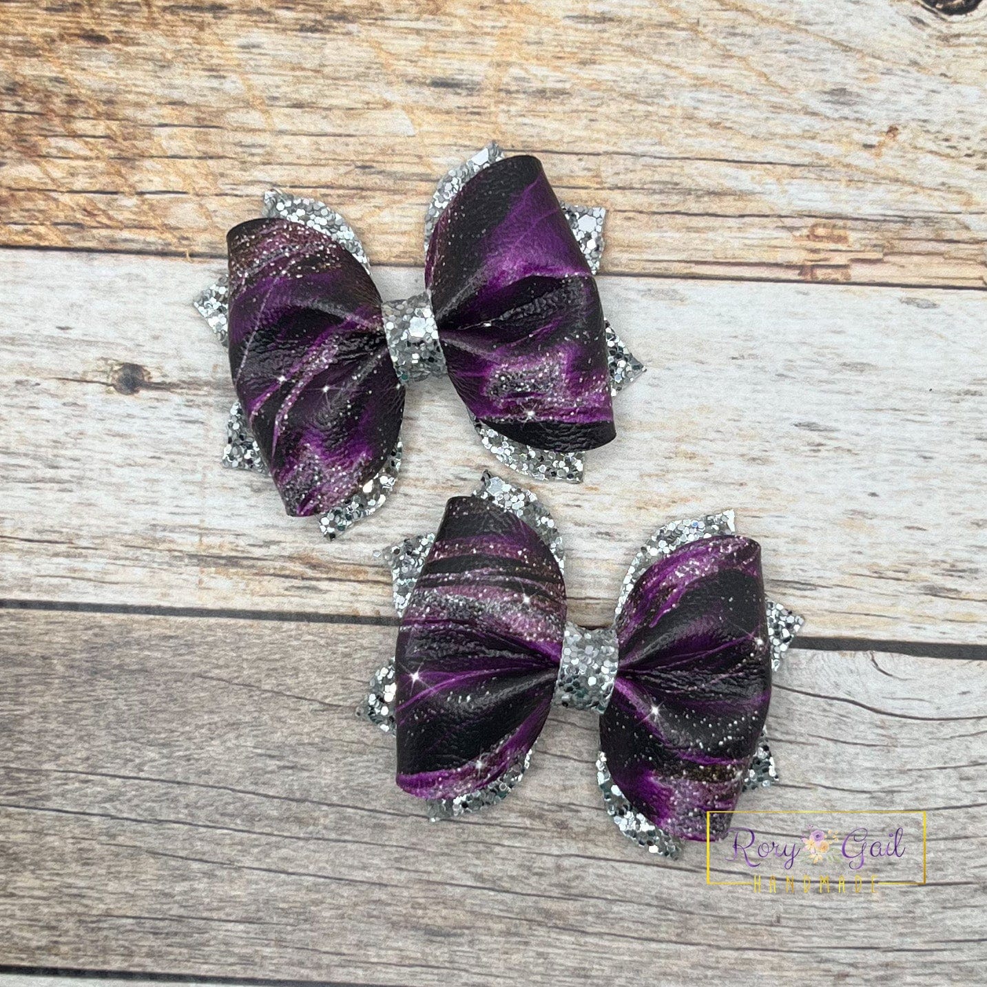 Rory Gail Handmade Bows Purple Galaxy 2.5 inch Pinch Piggies