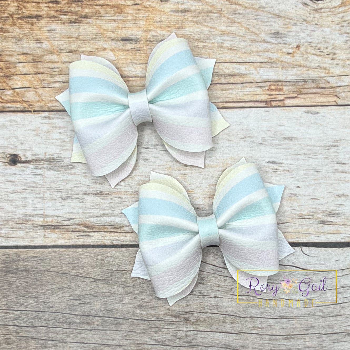 Rory Gail Handmade Bows Rainbow Whisper Pastel Solids 2.5 inch Pinch Piggies