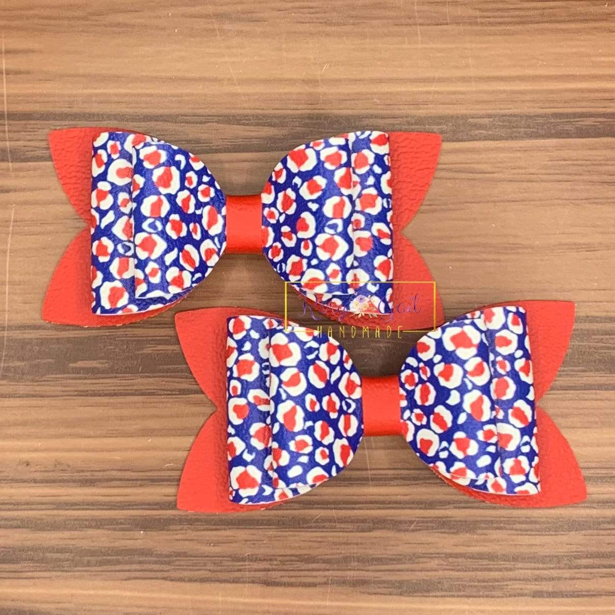 Rory Gail Handmade Bows RWB Leopard 3” Double Diva Piggies