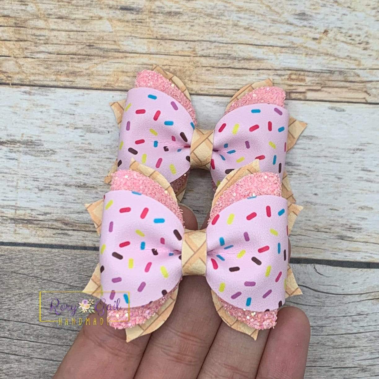 Rory Gail Handmade Bows Strawberry Cone 2.5 inch Phoebe Piggies