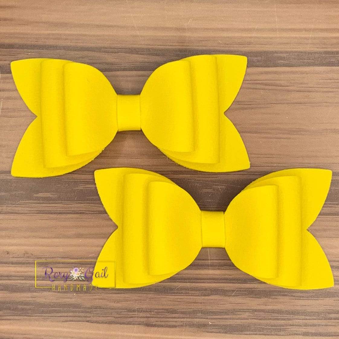 Rory Gail Handmade Bows Yellow Double Diva 3 inch Piggies