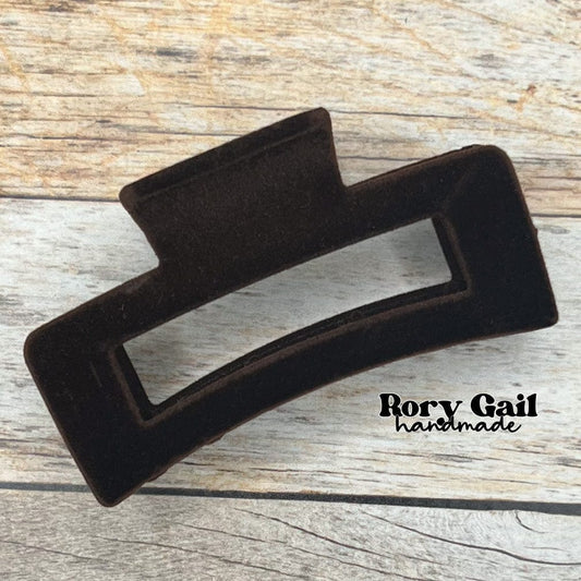 Rory Gail Handmade Brown Velvet Claw Clips
