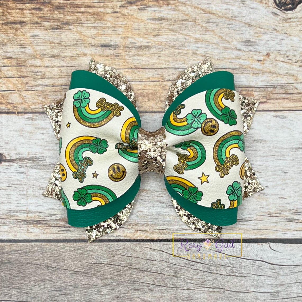 Rory Gail Handmade Clover Rainbow 3.5” Phoebe Bow