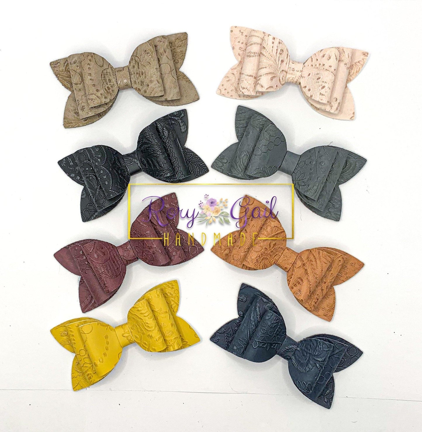 Rory Gail Handmade Embossed 3” Double Diva Bow