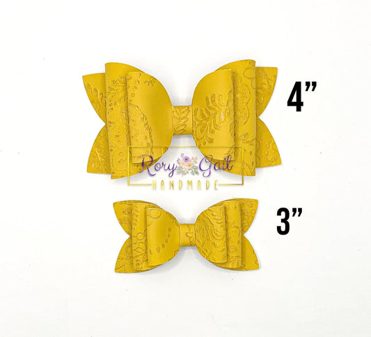 Rory Gail Handmade Embossed 3” Double Diva Bow