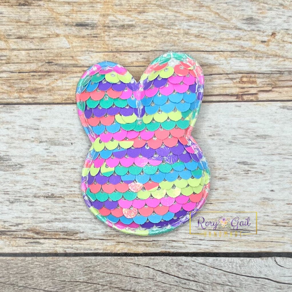 Rory Gail Handmade Hair Claws & Clips Multi Color Puffy Sequin Bunny Clips