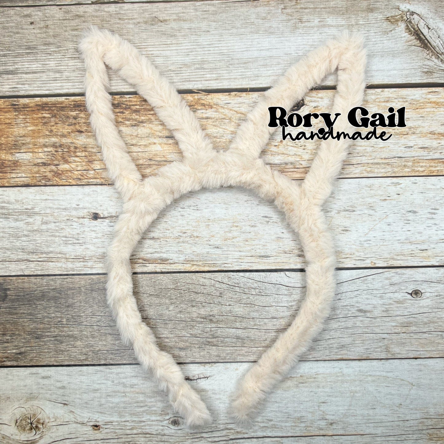 Rory Gail Handmade Headband Peach Fuzzy Bunny Headband
