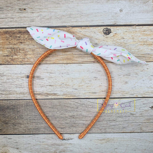 Rory Gail Handmade Headband Vanilla Ice Cream Knotted Bow Headbands