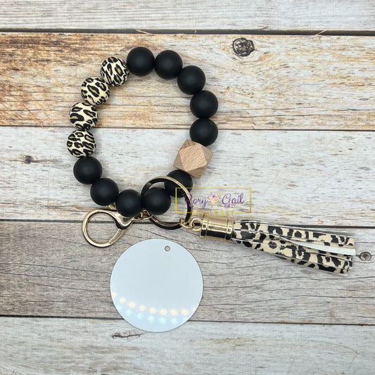 Rory Gail Handmade Leopard and Black Bracelet Keychains
