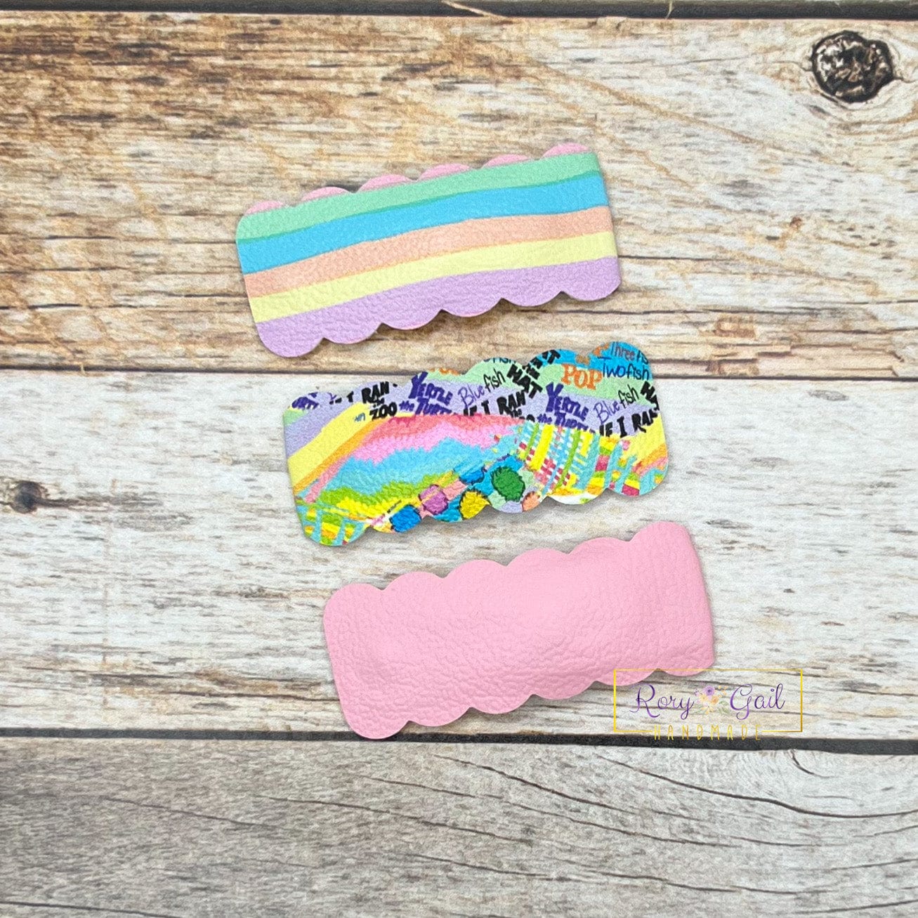 Rory Gail Handmade Pastel Reading 2” Snap Clip Set