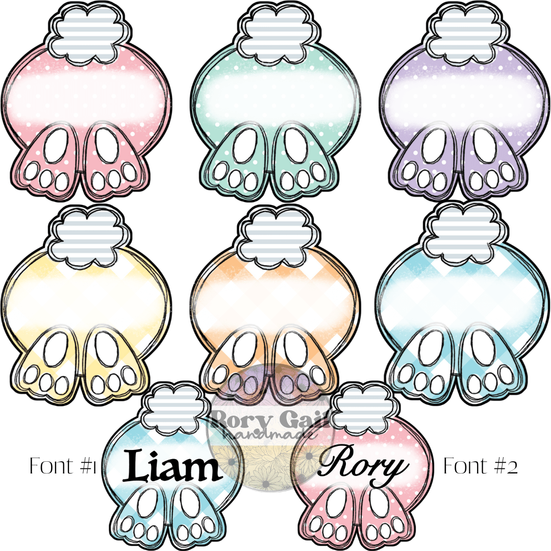 Rory Gail Handmade Puzzles Personalized Bunny Butt Easter Basket Tags
