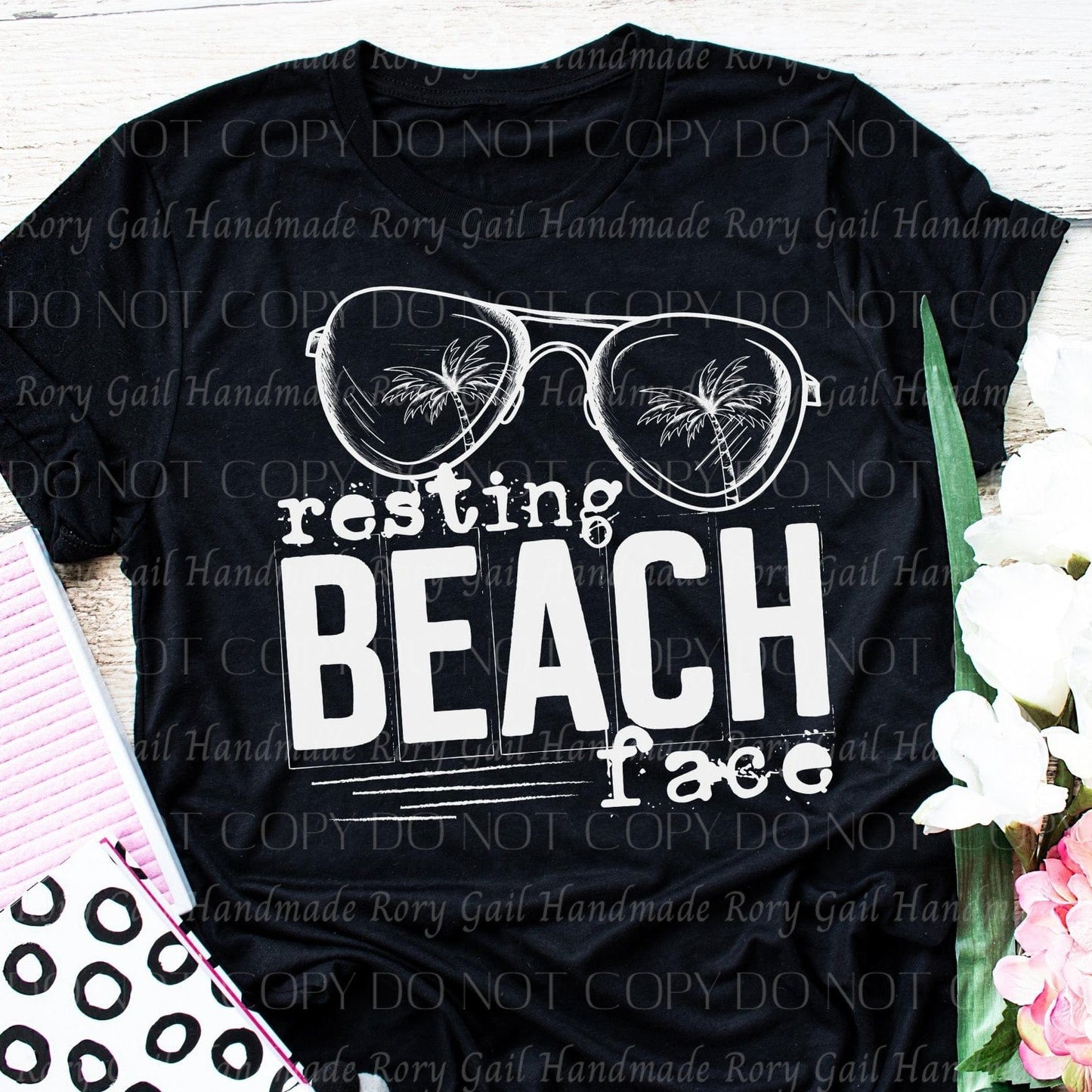 Rory Gail Handmade Resting Beach Face Adult Tee