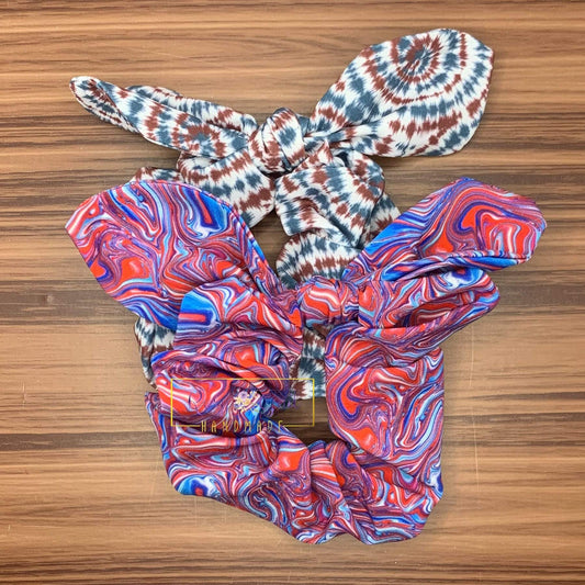 Rory Gail Handmade Scrunchies RWB Knotted Bow Scrunchies