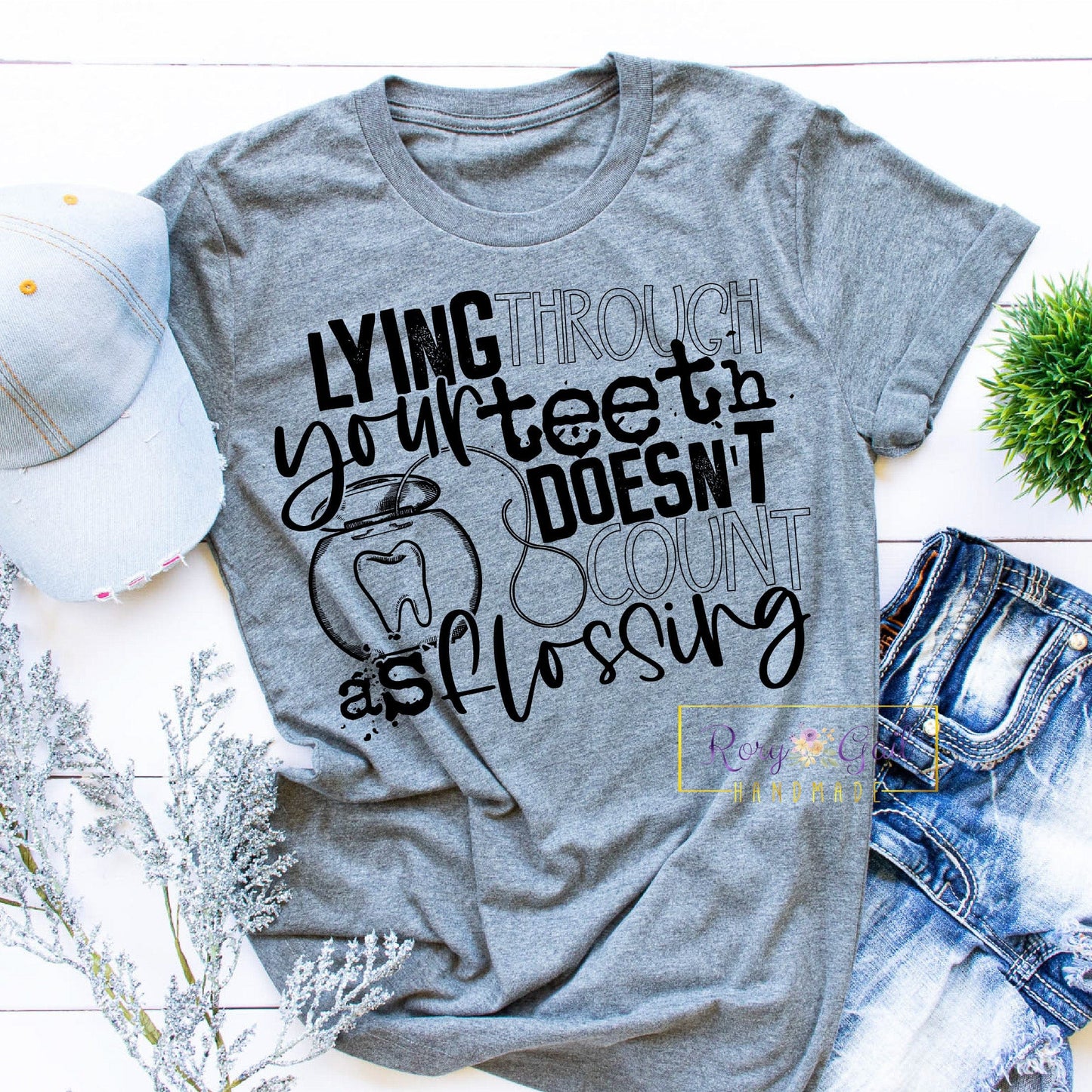 Rory Gail Handmade Shirt Lying Through Your Teeth Adult Tee