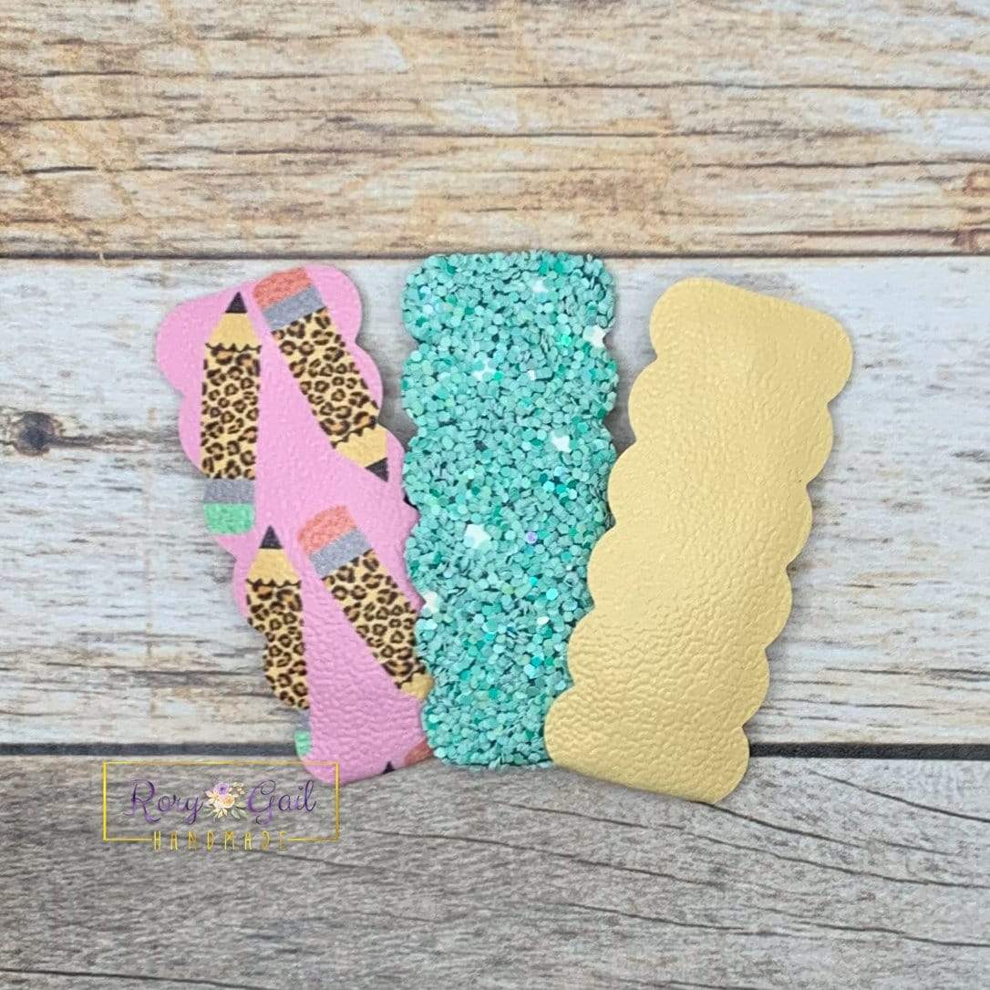 Rory Gail Handmade Snap Clips Leopard Pencils 2” Snap Clip Set